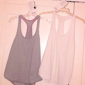 (2) lululemon 105 F Singlets (1 Silverescent) sz 4